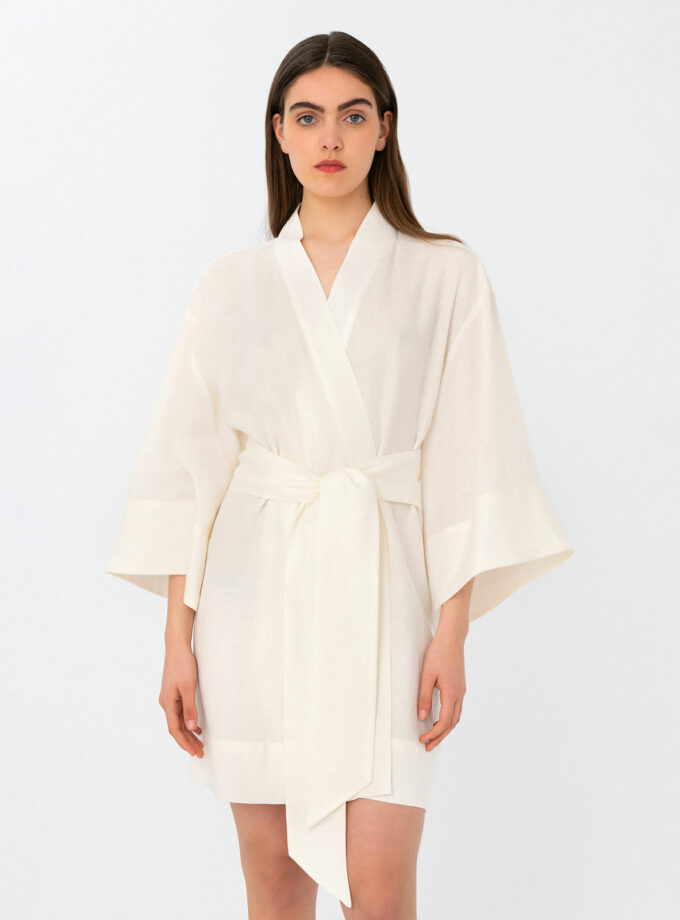 Ivory Mini Kimono Dress /Ivory Μίνι Φόρεμα Κιμονό - Elizabeth LaGre