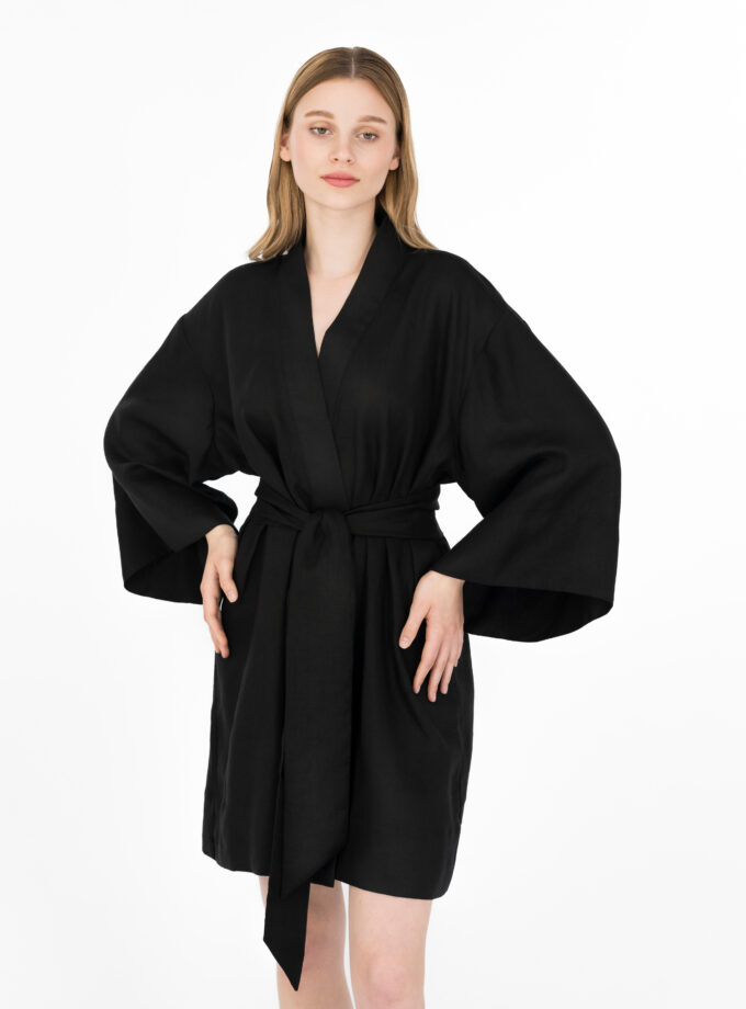 Black Mini Kimono Dress / Μαύρο Μίνι Φόρεμα Κιμονό / Elizabeth LaGre