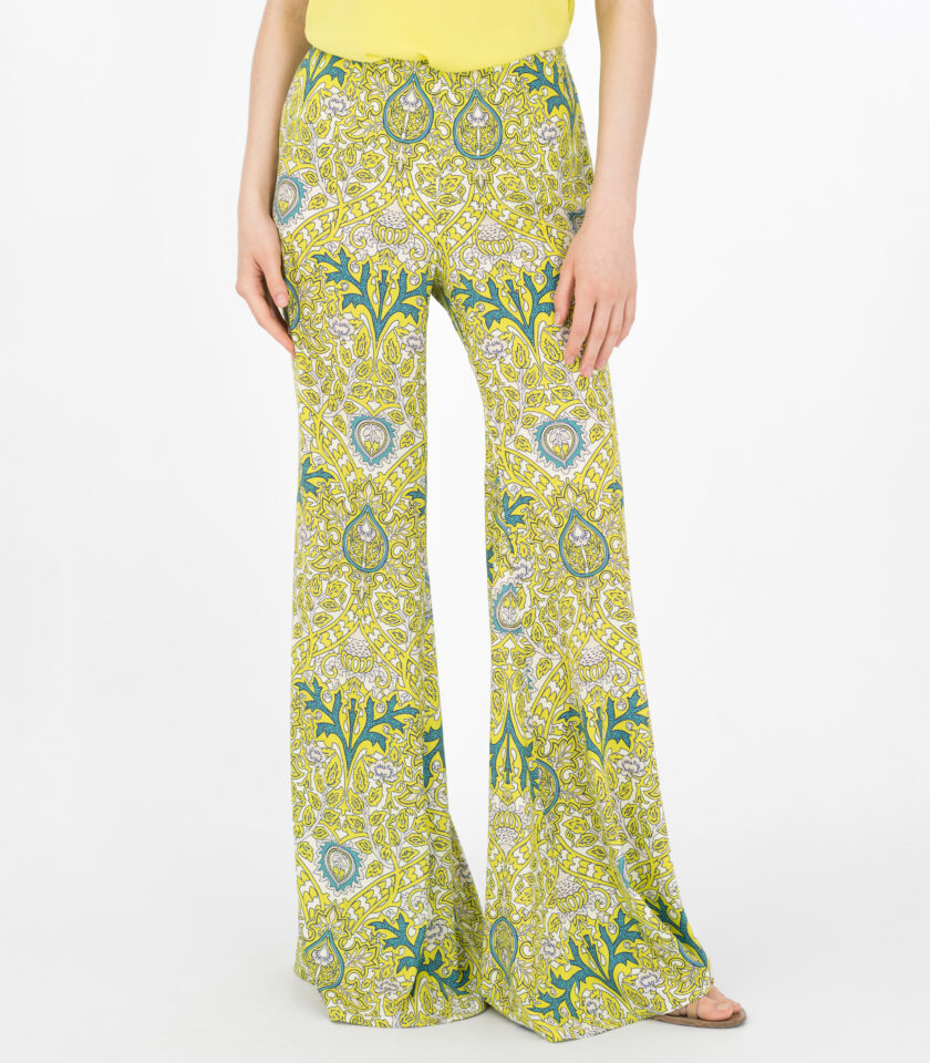 Yellow Printed Long Pants / Κίτρινο Εμπριμέ Μακρύ Παντελόνι - Elizabeth LaGre