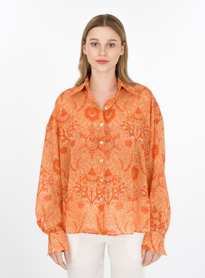 Lotus Printed Shirt / Lotus Εμπριμέ Πουκάμισο - Elizabeth LaGre