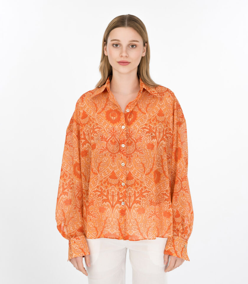 Lotus Printed Shirt / Lotus Εμπριμέ Πουκάμισο - Elizabeth LaGre