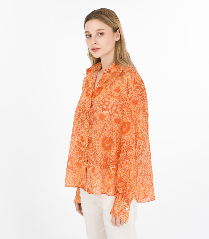 Lotus Printed Shirt / Lotus Εμπριμέ Πουκάμισο - Elizabeth LaGre