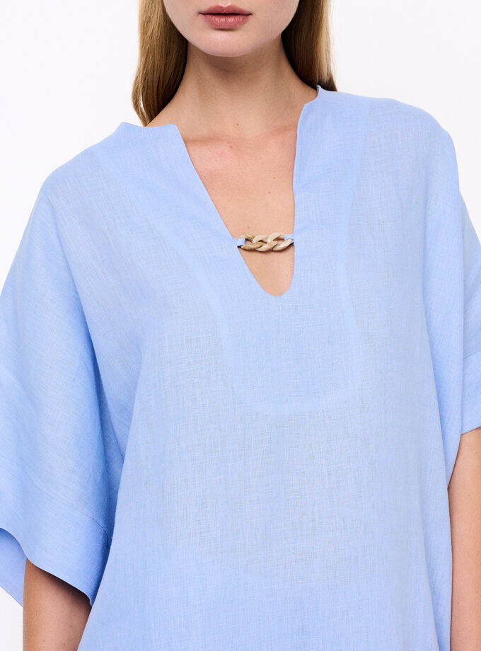 Sky Blue V-Neck Top / Γαλάζιο Τοπ Με V-Λαιμόκοψη - Elizabeth LaGre