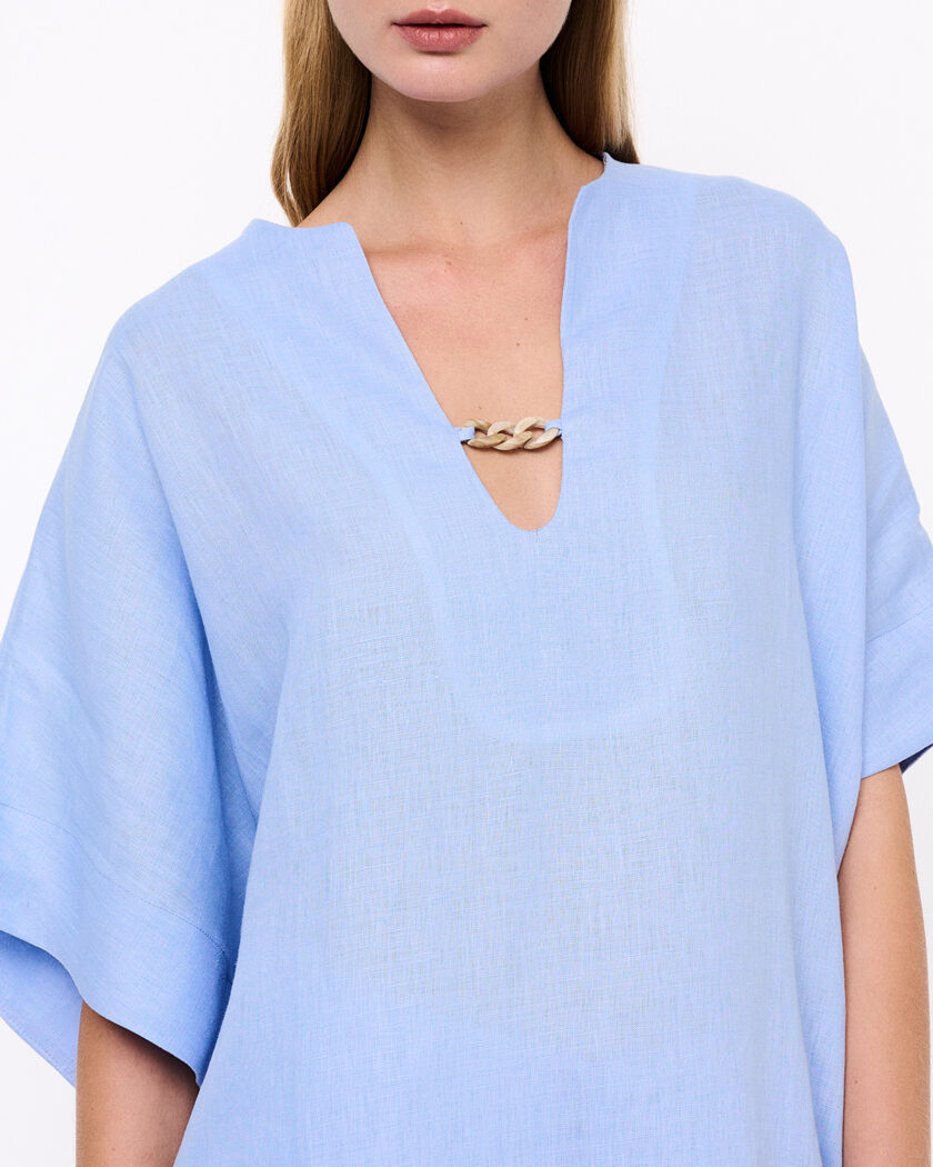 Sky Blue V-Neck Top / Γαλάζιο Τοπ Με V-Λαιμόκοψη - Elizabeth LaGre