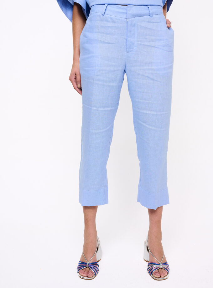 Sky Blue Cropped Trousers / Γαλάζιο Κάπρι Παντελόνι - Elizabeth LaGre