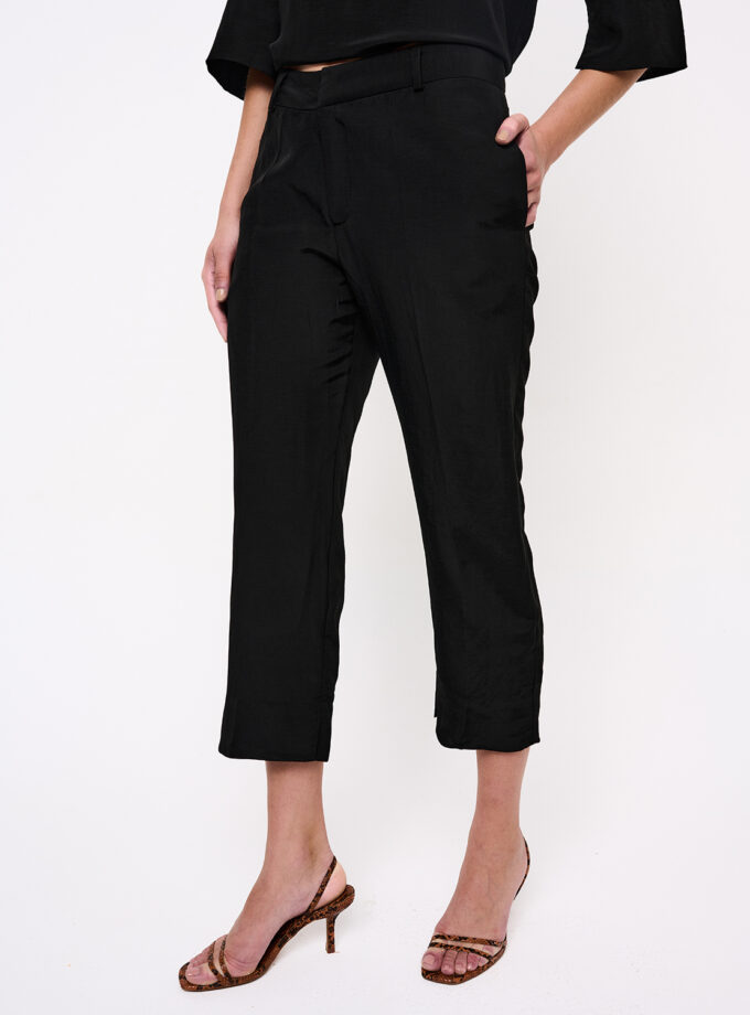 Black Cropped Trousers / Μαύρο Κάπρι Παντελόνι - Elizabeth LaGre