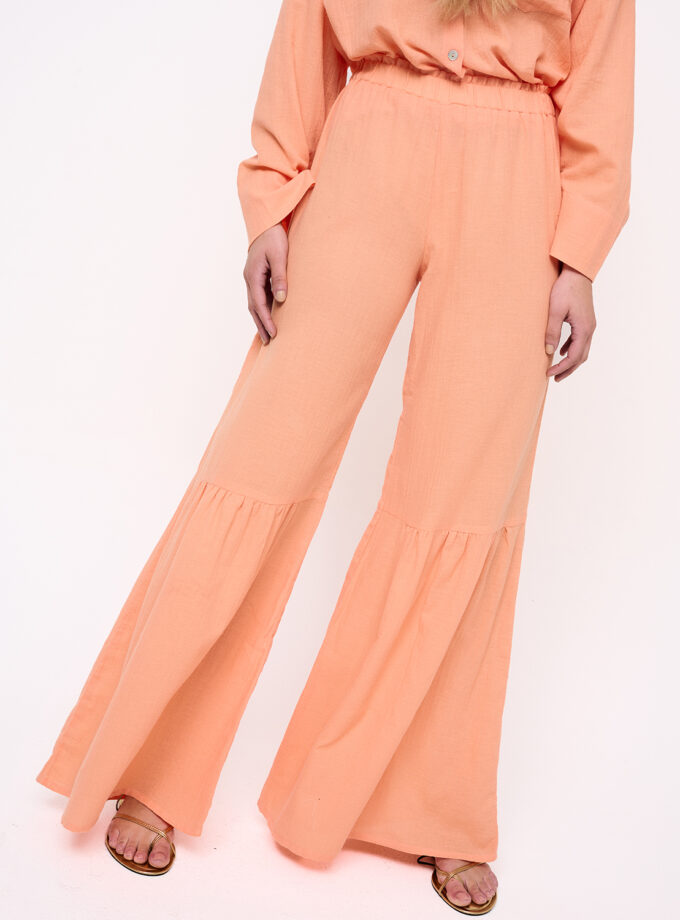 Peach Flared Trousers / Βερικοκί Παντελόνα - Elizabeth LaGre