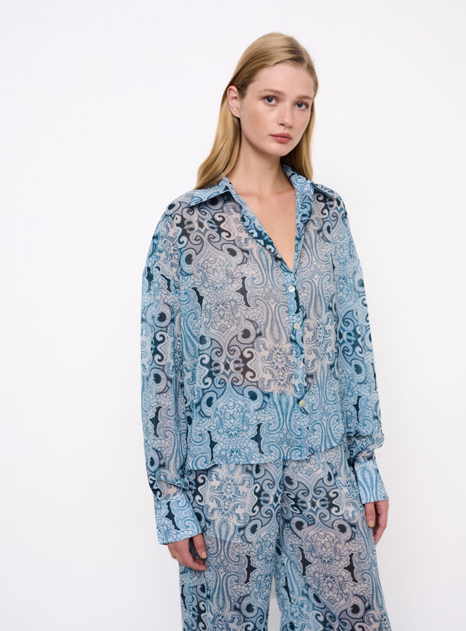 Pacifico Print Oversize Shirt / Pacifico Εμπριμέ Oversize Πουκάμισο - Elizabeth LaGre