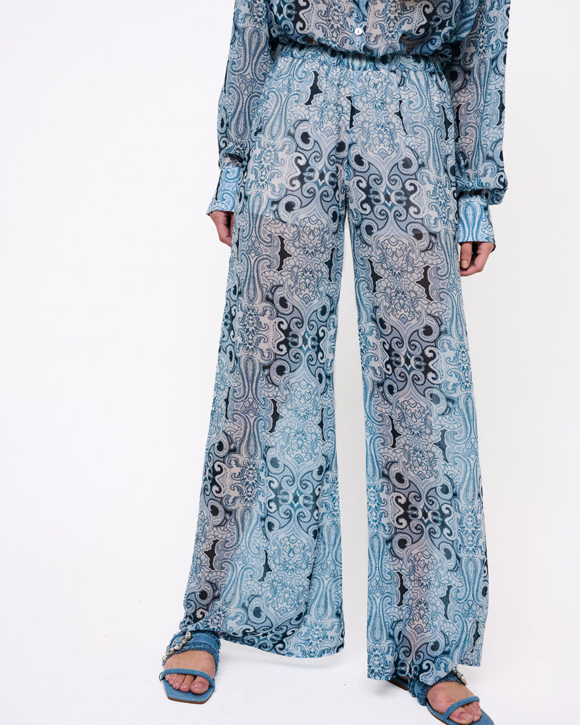 Pacifico Print Loose Cut Trousers / Pacifico Εμπριμέ Φαρδιά Παντελόνα - Elizabeth LaGre