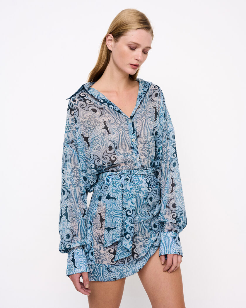 Pacifico Print Oversize Shirt / Pacifico Εμπριμέ Oversize Πουκάμισο - Elizabeth LaGre