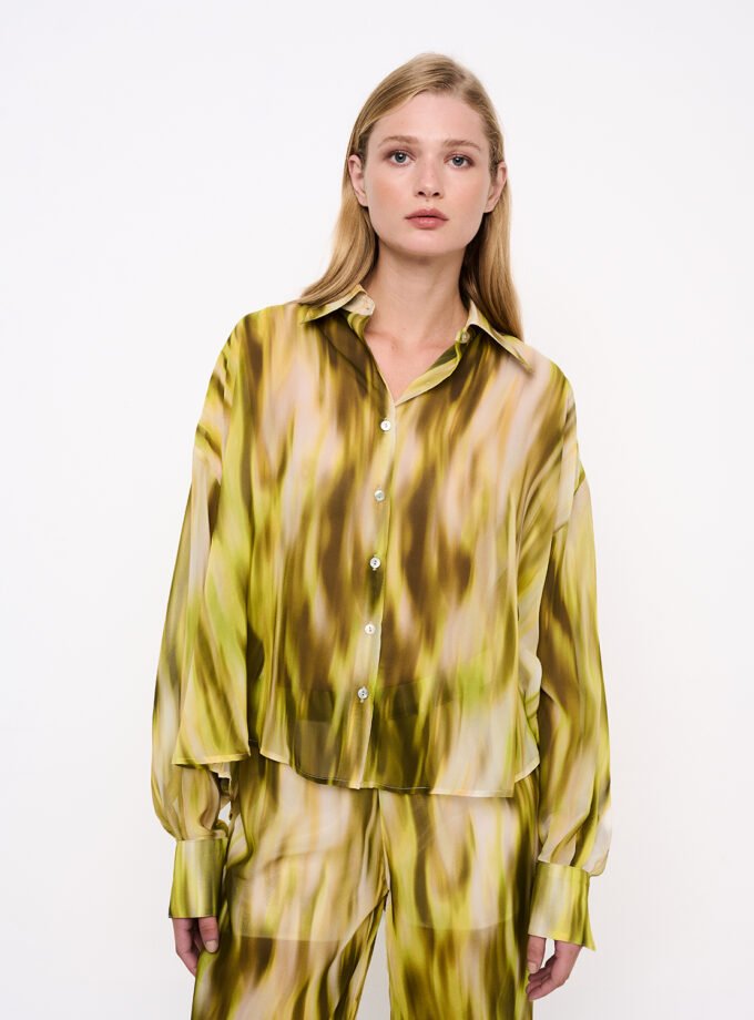 Acapulco Print Oversize Shirt / Acapulco Εμπριμέ Oversize Πουκάμισο - Elizabeth LaGre