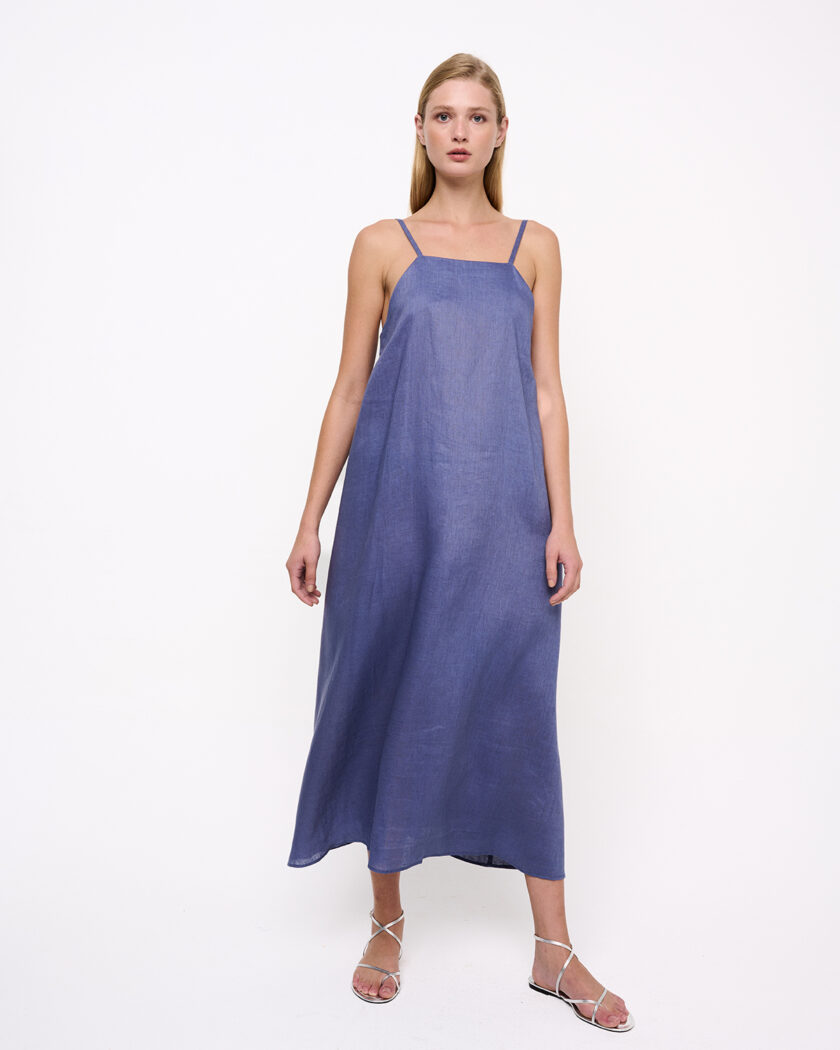 Indigo Linen Dress / Indigo Λινό Φόρεμα - Elizabeth LaGre