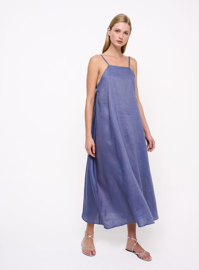 Indigo Linen Dress / Indigo Λινό Φόρεμα - Elizabeth LaGre