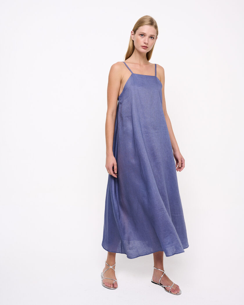 Indigo Linen Dress / Indigo Λινό Φόρεμα - Elizabeth LaGre