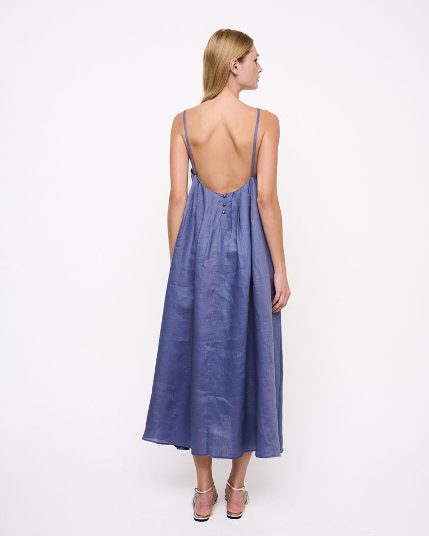 Indigo Linen Dress / Indigo Λινό Φόρεμα - Elizabeth LaGre