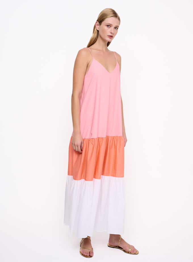 Thin Strap 3 Color Maxi Dress / Τρίχρωμο Μάξι Φόρεμα Με Τιράντες - Elizabeth LaGre