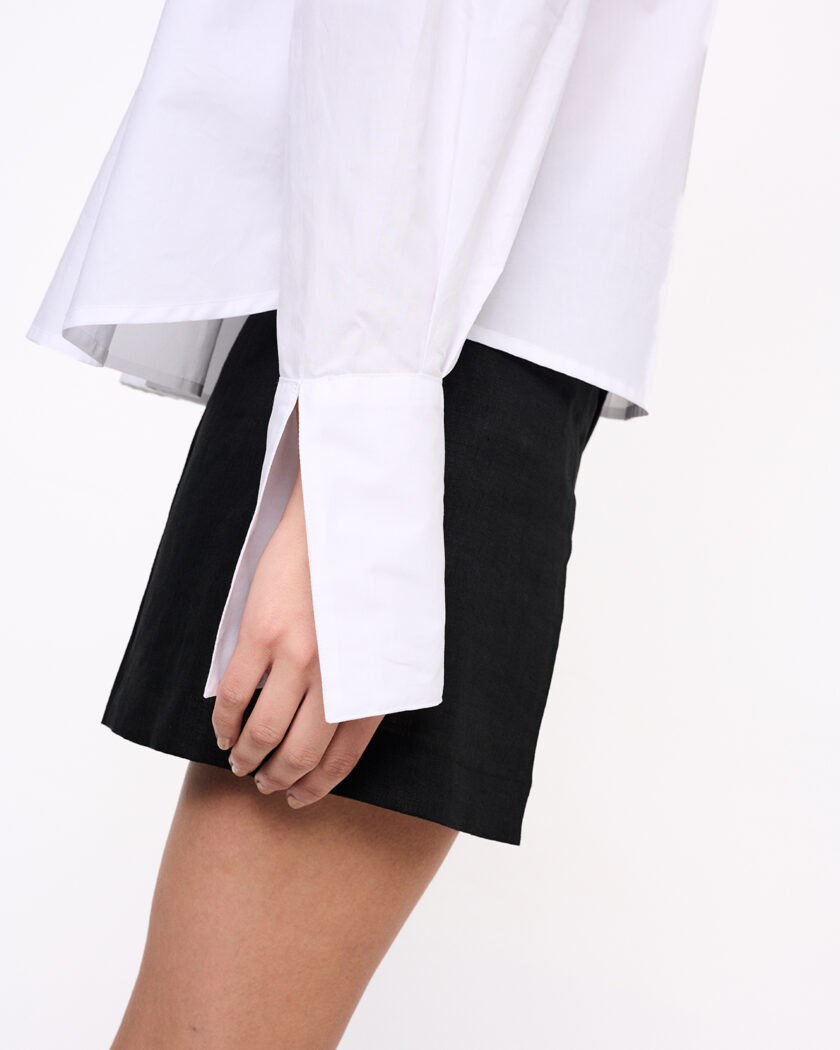 White Oversize Shirt With Wide Cuff / Λευκό Oversize Πουκάμισο Με Φαρδιά Μανσέτα - Elizabeth LaGre