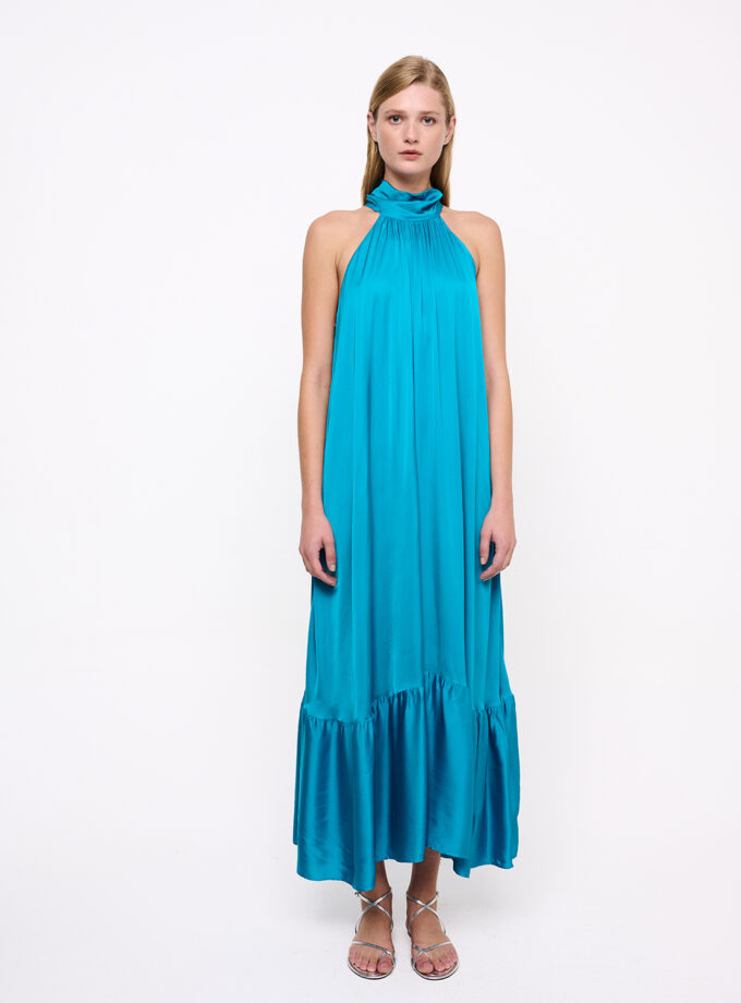 Petrol Sleeveless Maxi Dress / Πετρόλ Αμάνικο Μάξι Φόρεμα - Elizabeth LaGre